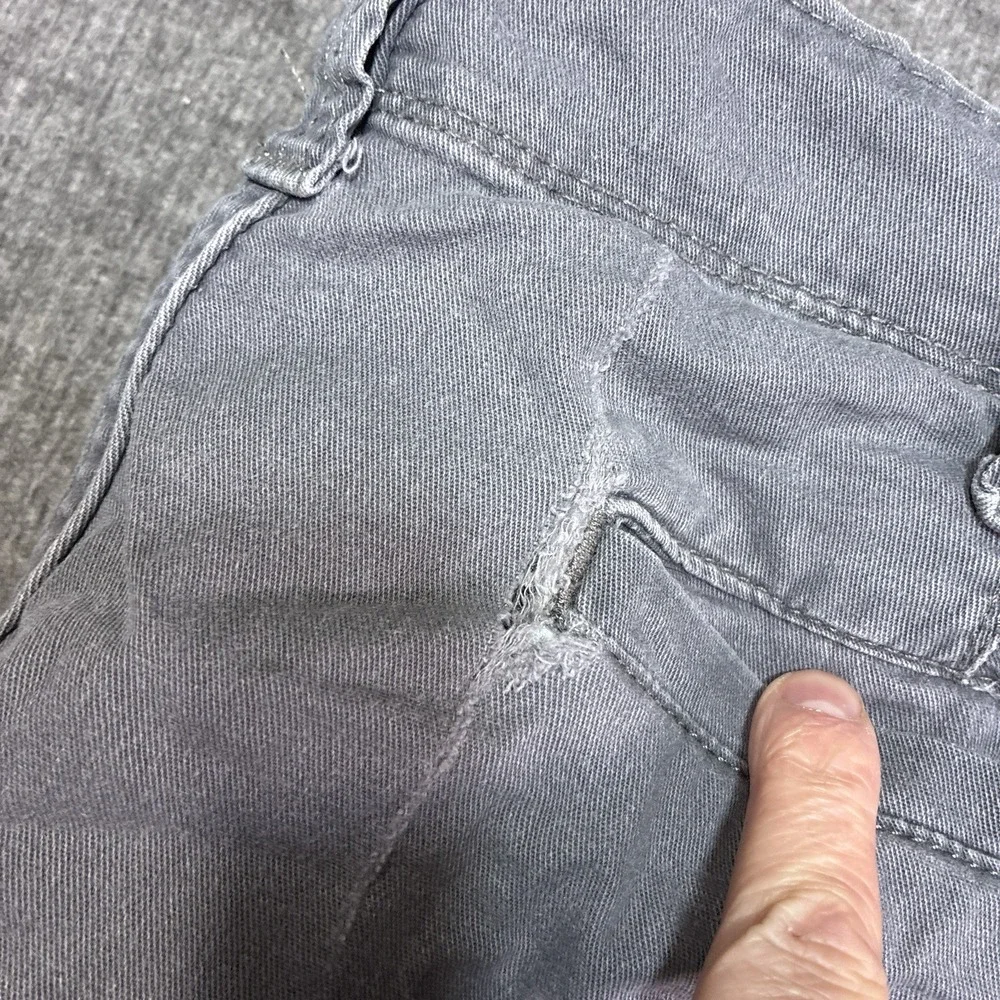 Wrangler Cargo Pants 36x34 Men's Gray Distressed Rip On Back Work Durable